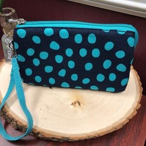 THIRTY-ONE Navy Turquoise Polka Dot Wallet NEW